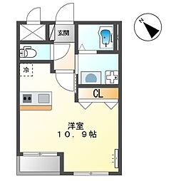 フォレストクレイン ワンルームの間取図画像