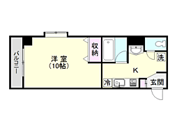 リードin平田橋 1Kの間取図画像