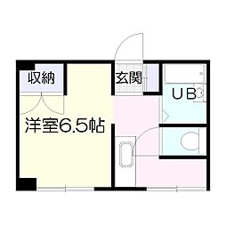 ハイツ・ユニバーシティ 1Kの間取図画像