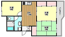 メゾン富永 3DKの間取図画像