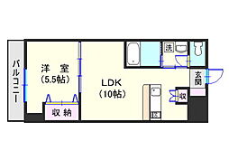 リードインアイエスヒラノ 1LDKの間取図画像