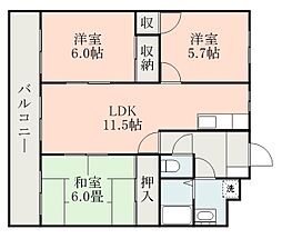 サンパティオ 3LDKの間取図画像