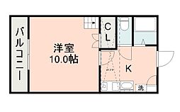 フェアリー桜ヶ丘 1Kの間取図画像
