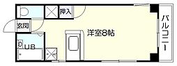 オークビラ上之園 ワンルームの間取図画像