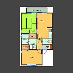 セジュールレスペテーザ 2DKの間取図画像