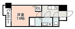 S-RESIDENCE加治屋町achieve 1Kの間取図画像