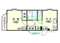 カーサデリカ 1DKの間取図画像