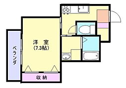 アドバンス南林寺 1Kの間取図画像