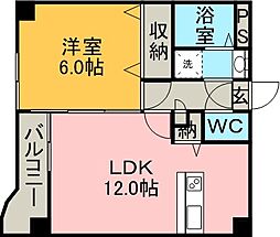 ロイヤルハイツ平之 1LDKの間取図画像