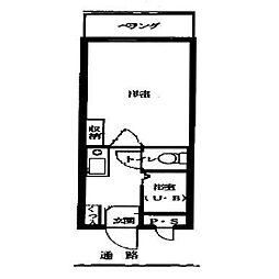 コーポソシア 1Kの間取図画像