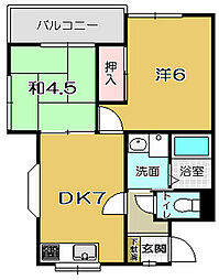 クリーンハイツ 2DKの間取図画像