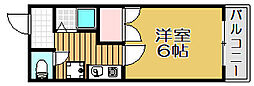 コーポラス恵夢 1Kの間取図画像