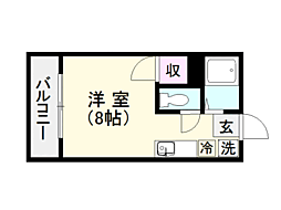 OAKVILLAKAGOSHIMA5th ワンルームの間取図画像