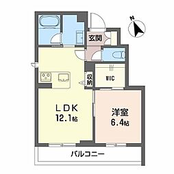 鹿児島市郡元2丁目マンション 1LDKの間取図画像