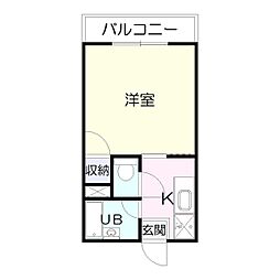 サンシャインコーポ中郡 1Kの間取図画像