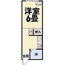 イトーハイツ5 1Kの間取図画像