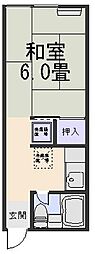 イトーハイツ5 1Kの間取図画像