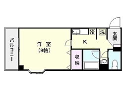 ディミスビル 1Kの間取図画像