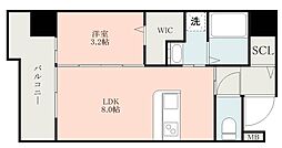 CLARECRACE鴨池 1LDKの間取図画像