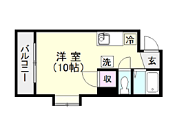 OAKVILLAKAGOSHIMA5th ワンルームの間取図画像
