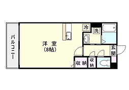 リーベンパレス鴨池橋 ワンルームの間取図画像