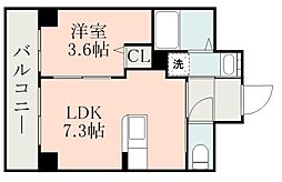 鹿児島市天保山町マンション 1LDKの間取図画像
