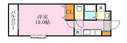 パティオス常盤 1Kの間取図画像
