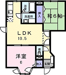 クレストール宮内 2LDKの間取図画像