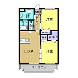 リバーサイドM 2LDKの間取図画像