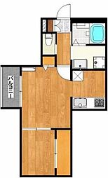 SMILEAX紫原 1LDKの間取図画像