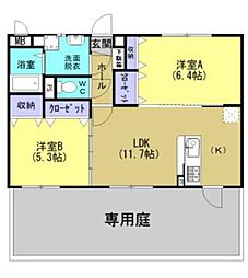 ソレイユガーデン 2LDKの間取図画像