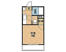 グレイス鴨池壱番館 1Kの間取図画像