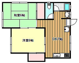錦江ビッグハイム 2DKの間取図画像