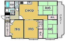ファミール森園2 4DKの間取図画像