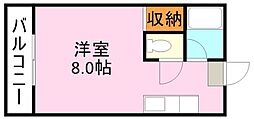 OAKVILLAKAGOSHIMA5th ワンルームの間取図画像