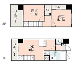 LANDMARKNISIDAHONDORI 2LDKの間取図画像