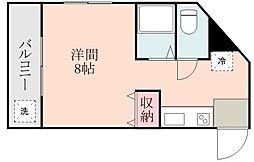 YMOクレシエ ワンルームの間取図画像