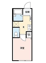 西武新宿線 沼袋駅 徒歩3分の賃貸アパート 1階1Kの間取り