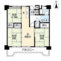 UR本城西  ｜ 福岡県北九州市八幡西区光貞台1丁目（賃貸マンション3DK・5階・66.55㎡） その2