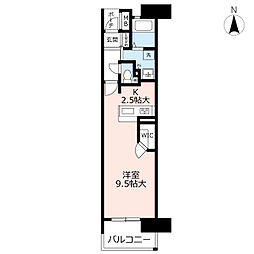 UR都市機構シーサイドももちセンターステージ1号棟 1DKの間取図画像