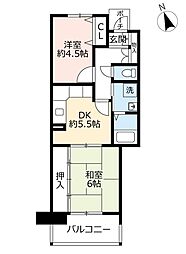 アーベインルネス貝塚9号棟 1LDKの間取図画像