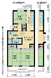 UR都市機構春日公園3 3DKの間取図画像