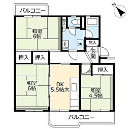 UR都市機構春日公園3 3DKの間取図画像