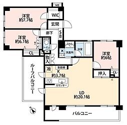センチュリー古淵 3LDKの間取図画像