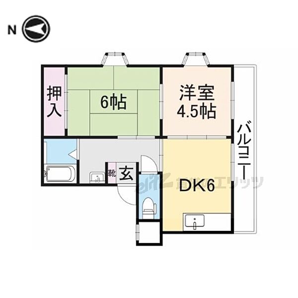 大阪府寝屋川市新家一丁目(賃貸アパート2DK・2階・40.00㎡)の写真 その2