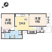 ネオ・ブローテＡ 102 ｜ 奈良県生駒郡平群町椣原（賃貸アパート2DK・1階・44.82㎡） その2