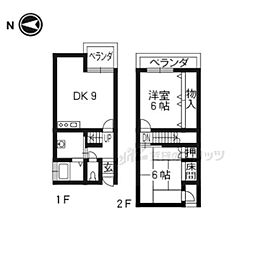 マンションタイムII 1階2LDKの間取り