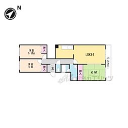 コープヒルズ美桜 3LDKの間取図画像