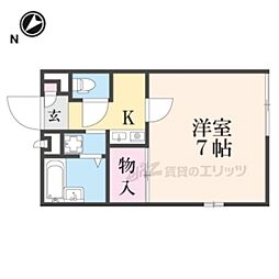 レオパレスエンブレム 1Kの間取図画像