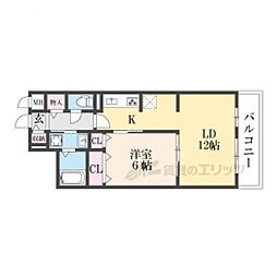 リオ 1LDKの間取図画像